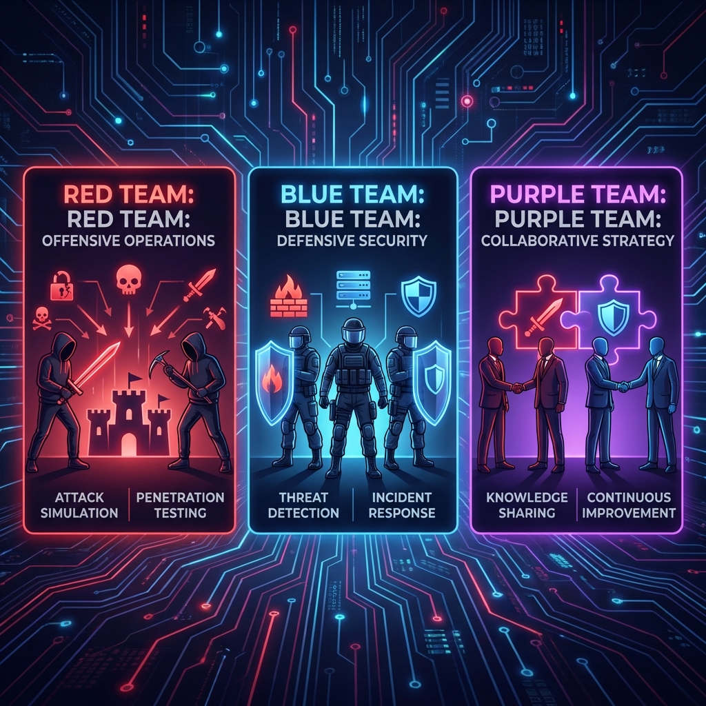 Red Team vs Blue Team vs Purple Team: Roles, Examples, and Metrics (2026)